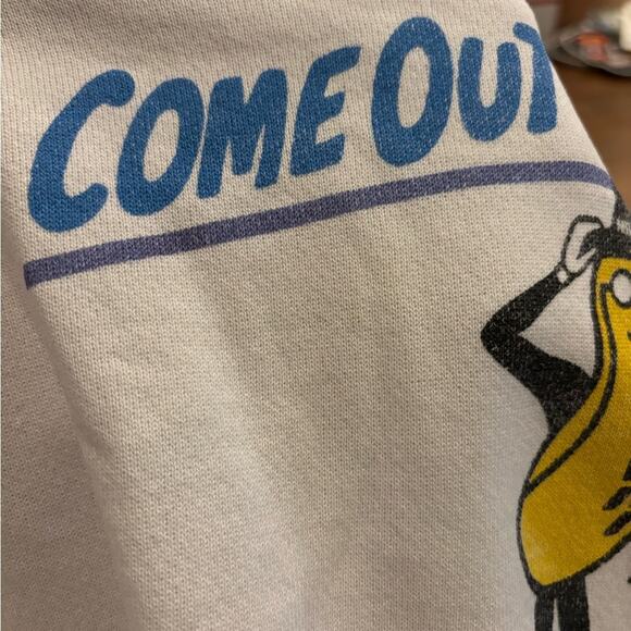VINTAGE 90s | Planters Mr Peanut “Come Out of Your Shell & Party” Sweatshirt XL - Picture 9 of 9